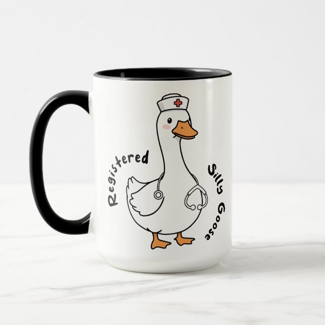 Mug Infirmière Rigolote Canard Inscrit Soins de Santé (Gauche)