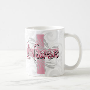 Mug Infirmière rose de croix/remous