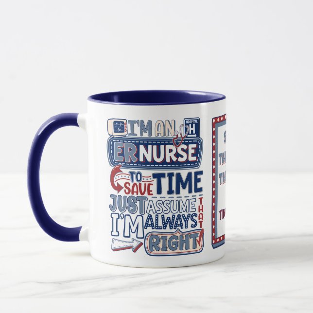 Mug Infirmière RSE toujours droite Humour de la salle  (Gauche)