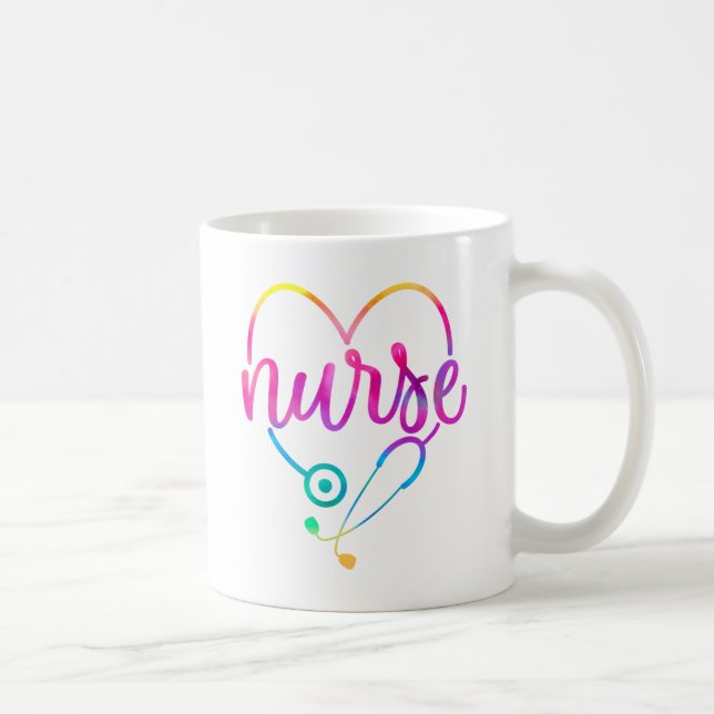 Mug Infirmière stéthoscope coloré (Droite)