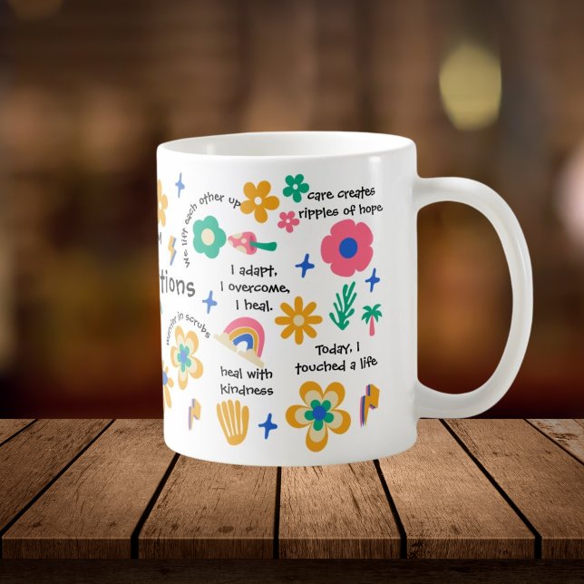 Mug Infirmière super Florale Retro RN Graduation Cadea (Créateur téléchargé)