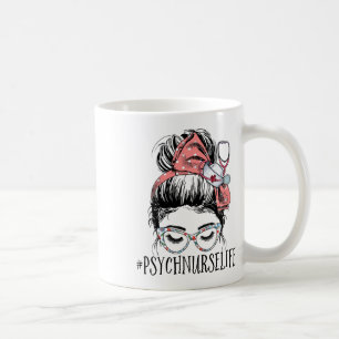 Mug Infirmière Vie Amusante Messy Bun Femme Santé ment