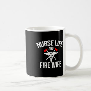Mug Infirmière Vie Et Pompier Cadeaux Épouse Infirmièr