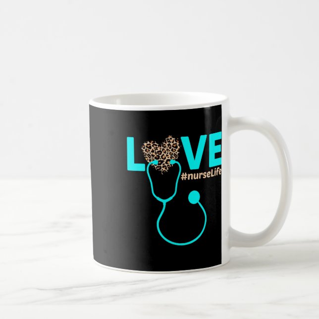Mug Infirmière Vie N. D. N. C. Soins de santé Léopard  (Droite)