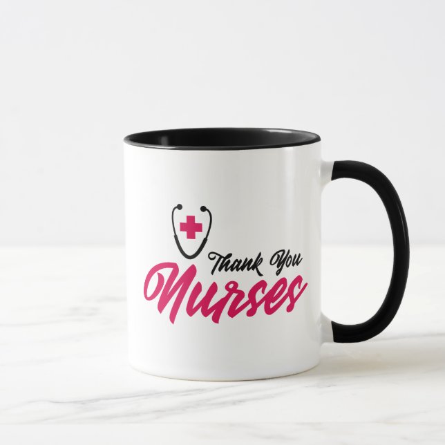 Mug Infirmières Mercis| Rose (Droite)