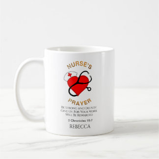 Mug Infirmières Prière Écriture cardiaque Personnalisé