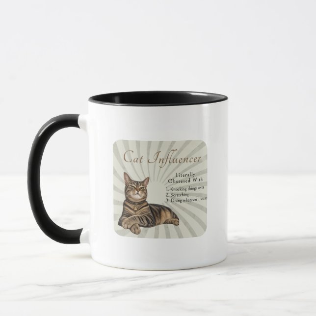 Mug Influenceur félin littéralement obsédé (Gauche)