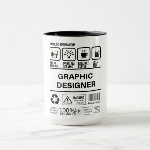 Mug Informations amusantes de gestion de graphiste