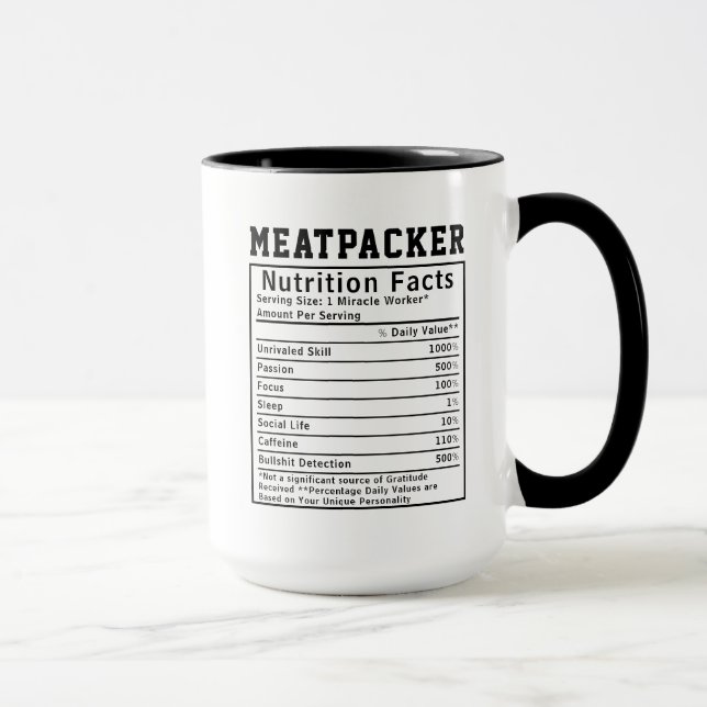Mug Informations nutritionnelles amusantes pour l'emba (Droite)