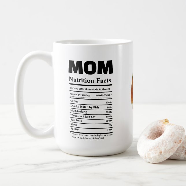 Mug Informations Nutritionnelles Amusantes pour Maman  (Avec donut)