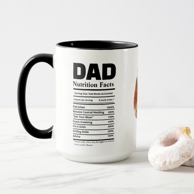 Mug Informations nutritionnelles drôles sur Papa avec  (Avec donut)