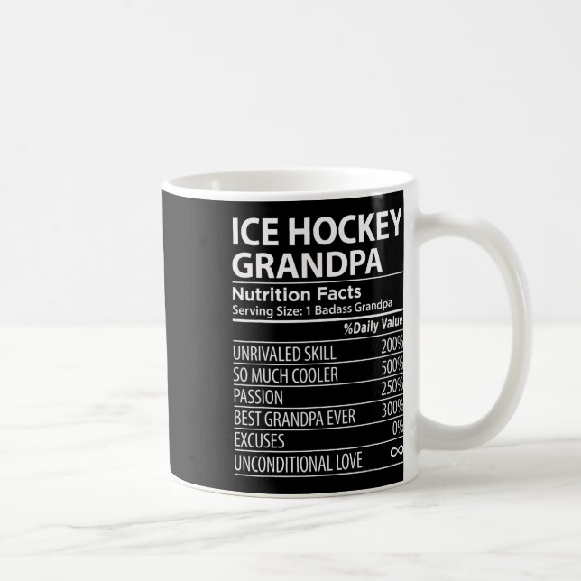 Mug Informations nutritionnelles Papi de hockey sur gl (Droite)