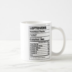 Mug Informations nutritionnelles Restes Quitter Drôle