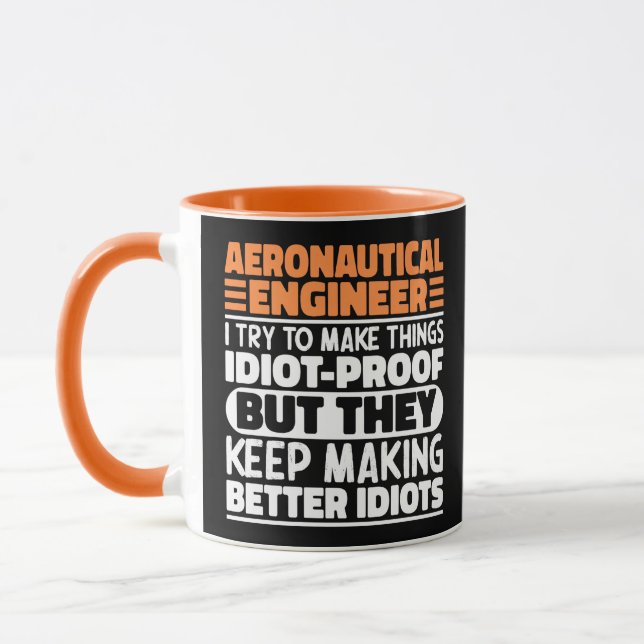 Mug Ingénieur Aéronautique J'Essaie De Faire Des Chose (Gauche)