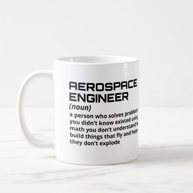 Mug Ingénieur aérospatial - Drôle Définition B-1 (Gauche)