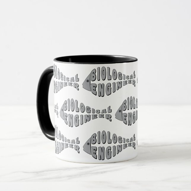 Mug Ingénieur biologiste Poisson gris (Devant gauche)