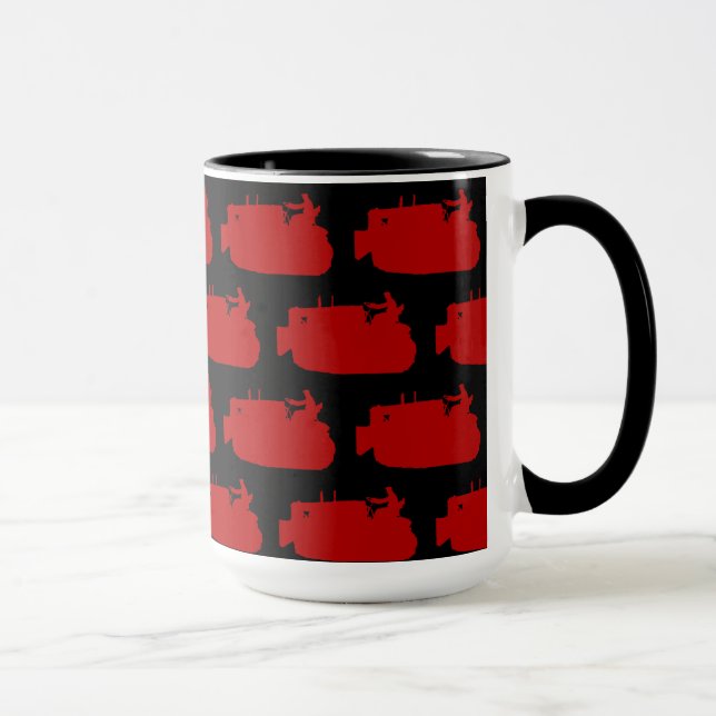Mug Ingénieur d'exploitation du bulldozer vintage REd  (Droite)