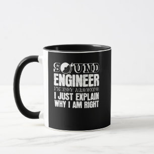 Mug Ingénieur du son Joke Technicien en ingénierie aud