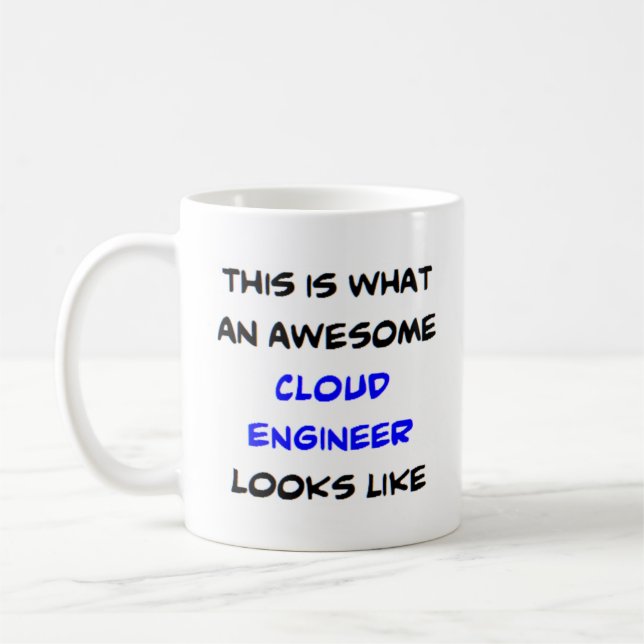 Mug ingénieur en nuage, génial (Gauche)