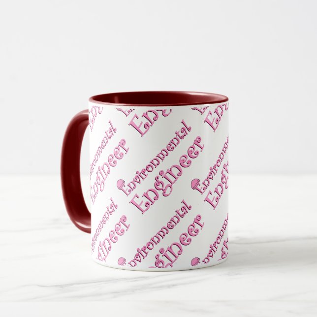 Mug Ingénieur environnemental rose (Devant gauche)