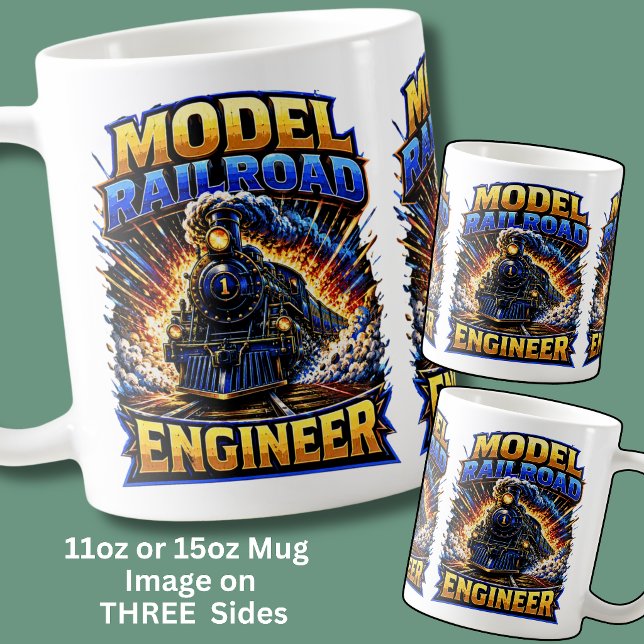 Mug Ingénieur ferroviaire modèle réduit Train à vapeur (Créateur téléchargé)