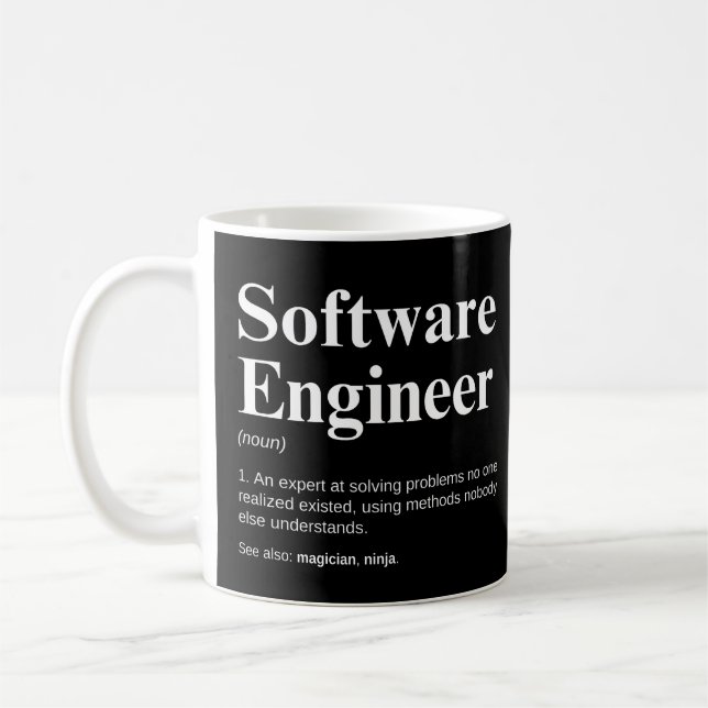 Mug Ingénieur logiciel Citation drôle d'ingénierie (Gauche)