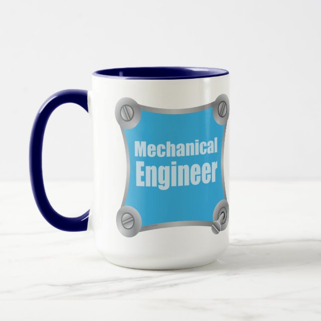 Mug Ingénieur mécanique bleu (Gauche)