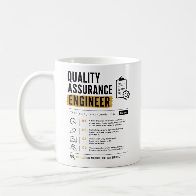 Mug Ingénieur QA testeur de logiciel assurance qualité (Gauche)