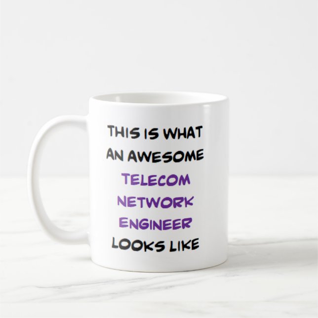 Mug ingénieur réseau de télécommunications, génial (Gauche)