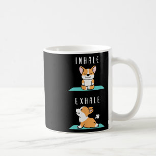 Mug Inhaler Exhaler Namaste Yoga Corgi Chien Méditatio