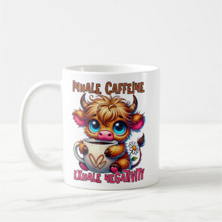 Mug Inhaler la caféine, exhaler la négativité