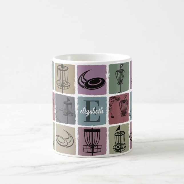 Mug Initial Custom Disc Golf Gift Retro Sports Lover (Centre)