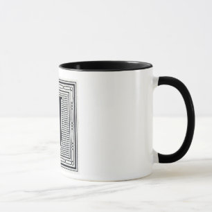 Mug Initiale de bois de graveur de gravure sur bois en