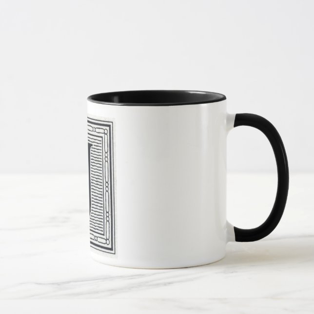 Mug Initiale de bois de graveur de gravure sur bois en (Droite)