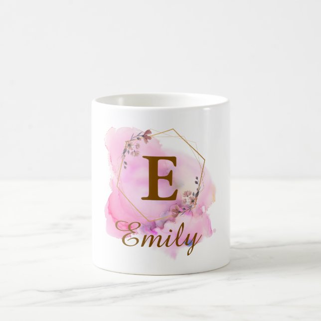Mug Initiale et monogramme personnalisés de fille avec (Centre)