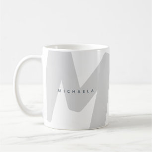 Mug Initiale et nom monogrammés surdimensionnés modern