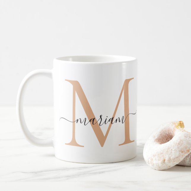 Mug Initiale et nom personnalisé (Avec donut)