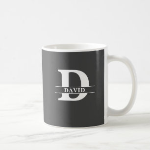 Mug Initiale personnalisée et nom Gray Satin Laser