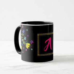 Mug Initiale personnalisée Magique jardin de nuit