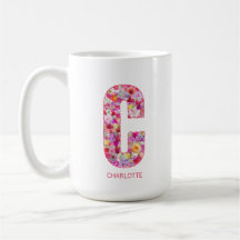 Initiale personnalisée | Monogramme lettre florale