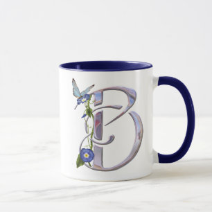 Mug Initiale précieuse B de papillon