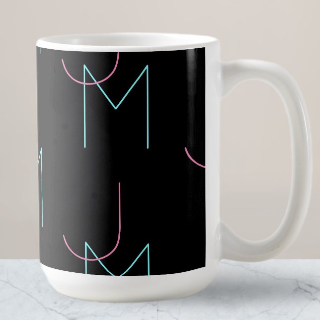 Mug Initiales carrelées modernes et élégantes éditable (Créateur téléchargé)