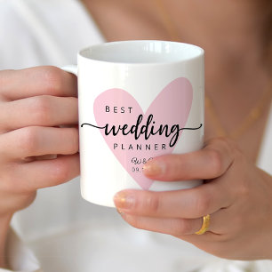 Mug Initiales du coeur rose meilleur Wedding planner