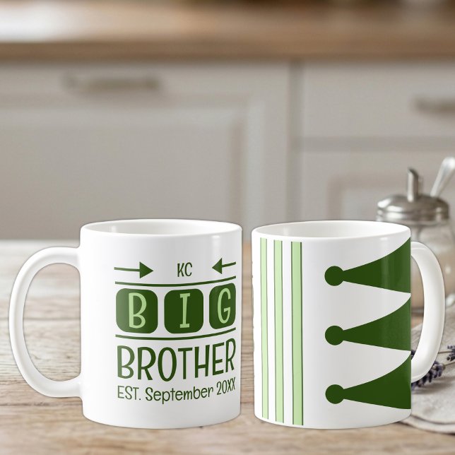 Mug Initiales du grand frère mois année de création ve (Créateur téléchargé)