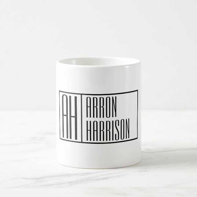 Mug Initiales minimales modernes et logo de nom (Centre)