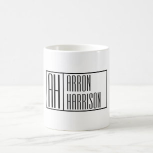Mug Initiales minimes modernes et logo de nom