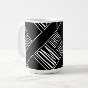 Mug Initiales modernes avec nom Monogram Motif
