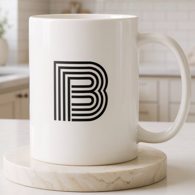 Mug Initiales Monogrammées Simple Minimaliste Moderne  (Créateur téléchargé)
