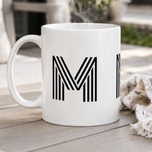 Mug Initiales Monogrammées Simple Minimaliste Moderne
