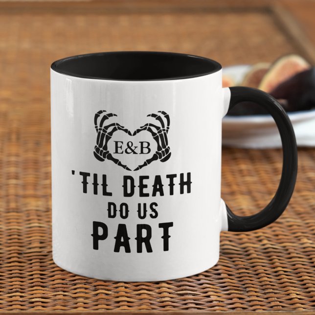 Mug Initiales personnalisées Jusqu'à la mort Mariage (Custom Initials Til Death Do Us Part Wedding Mug
)